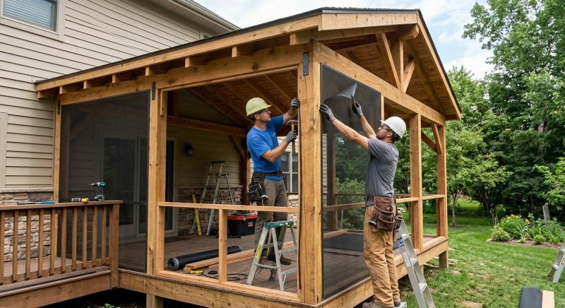 Porch Enclosure Installation in Asheville, NC